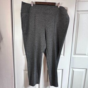 Nine West Womens 2X Short Textured Gray Ponte Leggings Seamed Tummy Control NWT